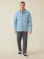 Indigo Herringbone Shirt Jacket - Blue Haven Wash