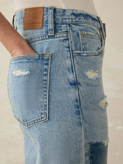 90S Crop Patchwork Jean - Heirloom Indigo Wash