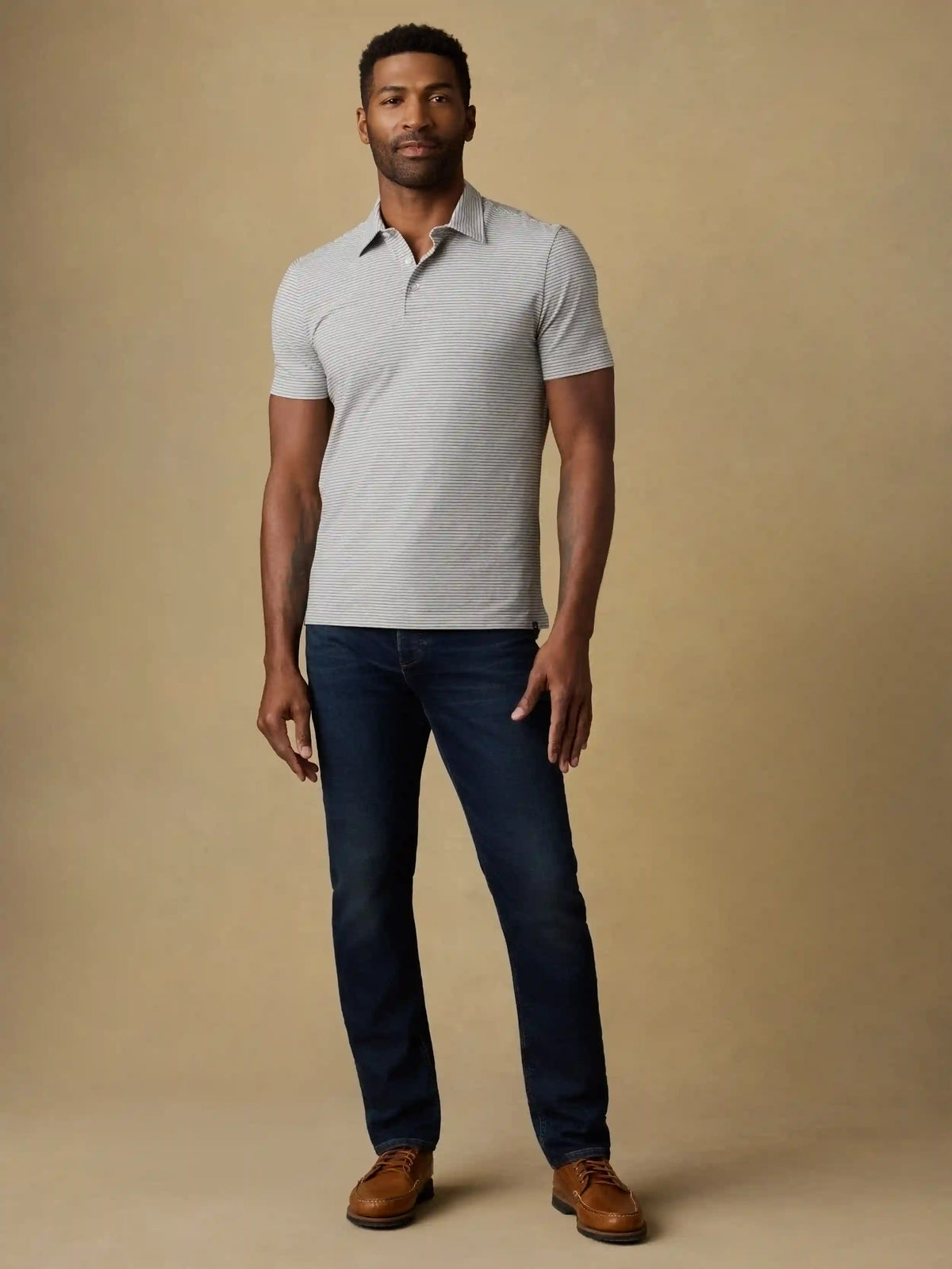 Short-Sleeve Movement™ Polo - Dark Cloud Stripe