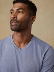 Short-Sleeve Sunwashed V-Neck Tee - Flint
