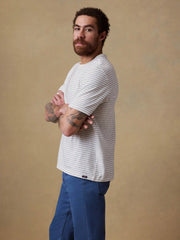 Sunwashed Regenerative Tee - Cream Flint Stripe