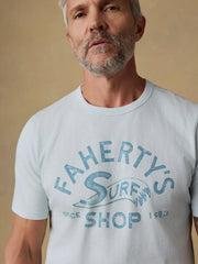 Surf Shop Sunwashed Regenerative Tee - Sky