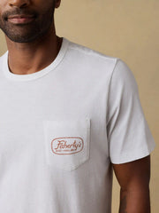 Surf Shop Sunwashed Regenerative Pocket Tee - White