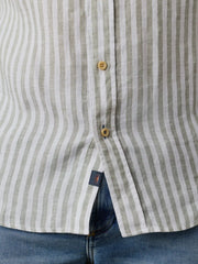 Laguna Linen Shirt - Green Hill Stripe