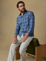 Laguna Linen Shirt - Rainy Lake Plaid