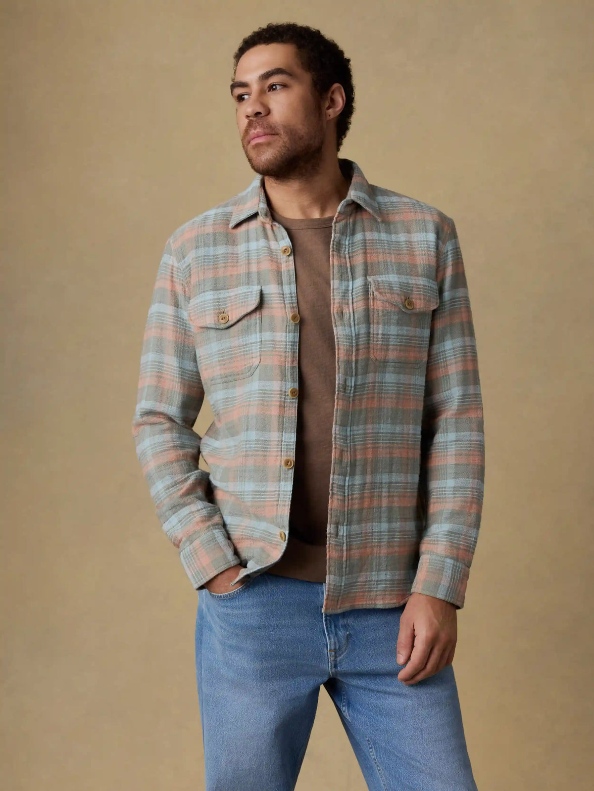 Belmar Workshirt - Olive Sunset Plaid