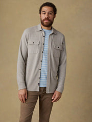 Legend™ Sweater Shirt - Khaki Cream Herringbone
