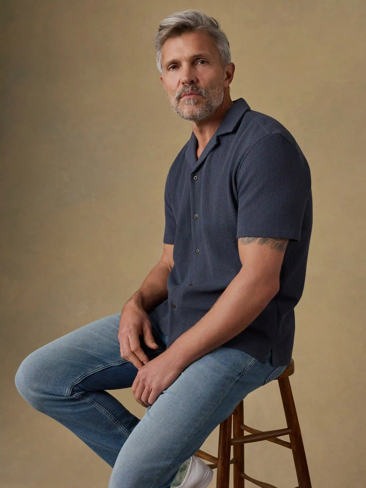 Short-Sleeve Oasis Camp Shirt - Granite Navy