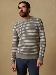Sunwashed Crewneck Sweater - Sage Shore Stripe