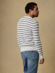 Sunwashed Crewneck Sweater - Ivory Night Stripe