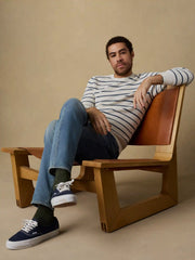 Sunwashed Crewneck Sweater - Ivory Night Stripe