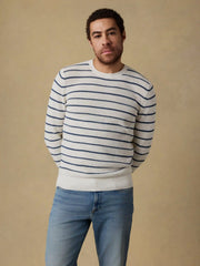 Sunwashed Crewneck Sweater - Ivory Night Stripe