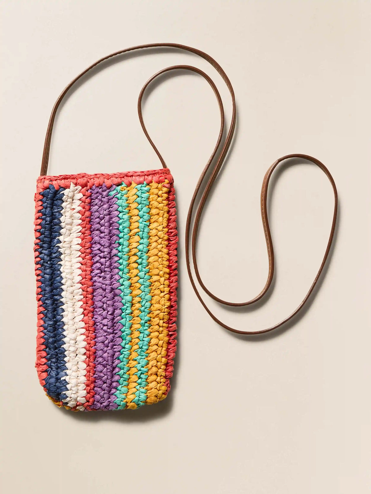Straw Stripe Crossbody - Rainbow Stripe