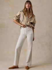 Stretch Terry Patch Pocket Pant - Egret