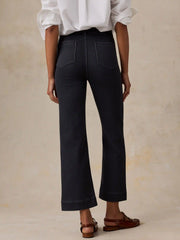 Stretch Terry Patch Pocket Ankle Pant - Onyx Black