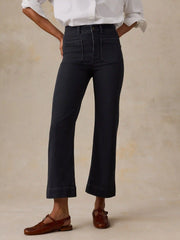 Stretch Terry Patch Pocket Ankle Pant - Onyx Black
