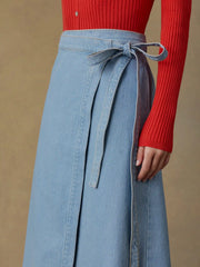 Solstice Denim Wrap Skirt - Bay Drift Wash