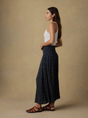 Sophia Smocked Skirt - Navy Lotus Floral