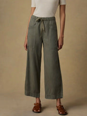 Topanga Drape Ankle Pant - Thyme