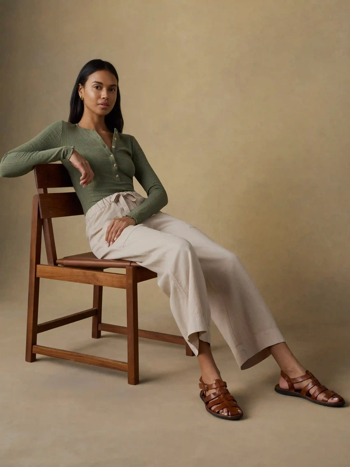 Topanga Drape Ankle Pant - Wheaten