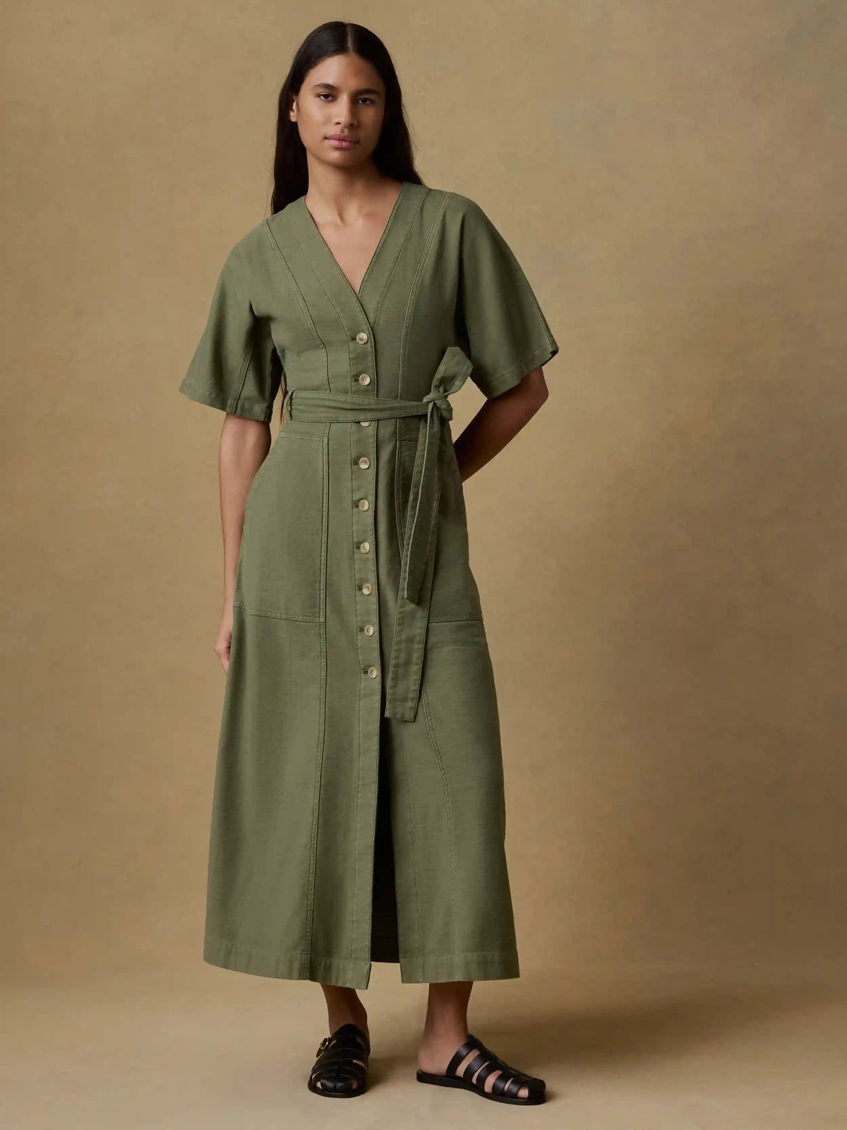 Soft Stretch Camille Dress - Moss