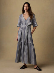 Dune Cotton Gauze Marina Dress - Sea Breeze Stripe