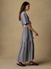 Dune Cotton Gauze Marina Dress - Sea Breeze Stripe