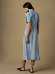 Tried & True Oakley Midi Dress - Arctic Sea Wash