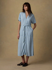 Tried & True Oakley Midi Dress - Arctic Sea Wash