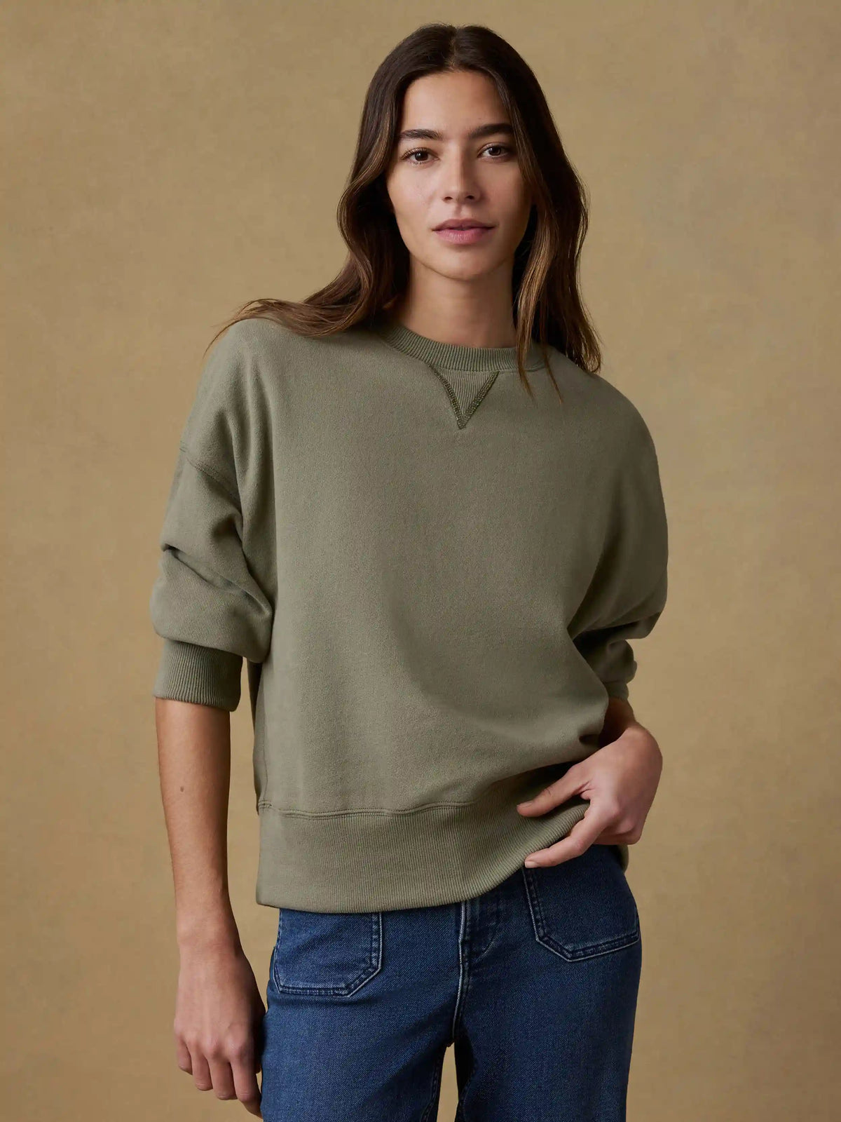 High Standard Fleece Vintage Crewneck - Island Olive