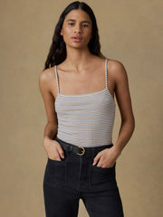 Featherweight Freestyle Rib Cami - Egret Stripe