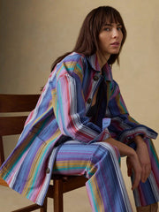 Sunset Denim Chore Jacket - Painted Row Stripe