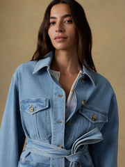 Solstice Denim Safari Jacket - Bay Drift Wash