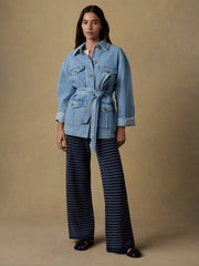 Solstice Denim Safari Jacket - Bay Drift Wash
