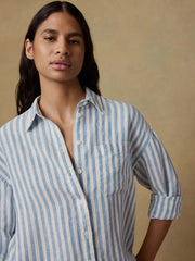 Laguna Linen Relaxed Shirt - Ocean Lucy Stripe