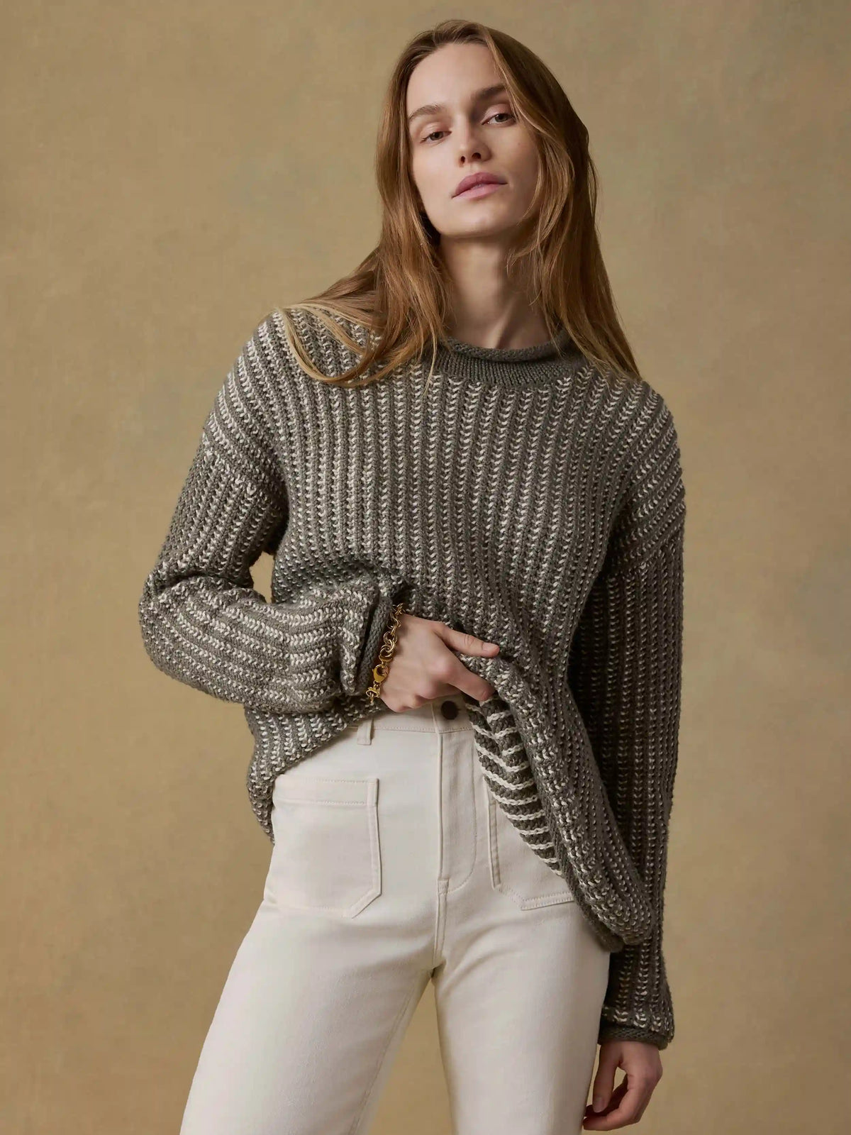 Heirloom Cotton Rollneck Sweater - Olive