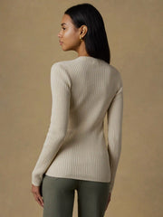 Miramar Linen Crewneck Cardigan - Summer Sand