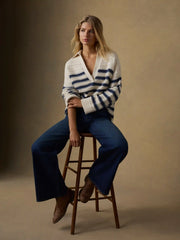 Heirloom Cotton Relaxed Polo - Midnight Licorice Lines