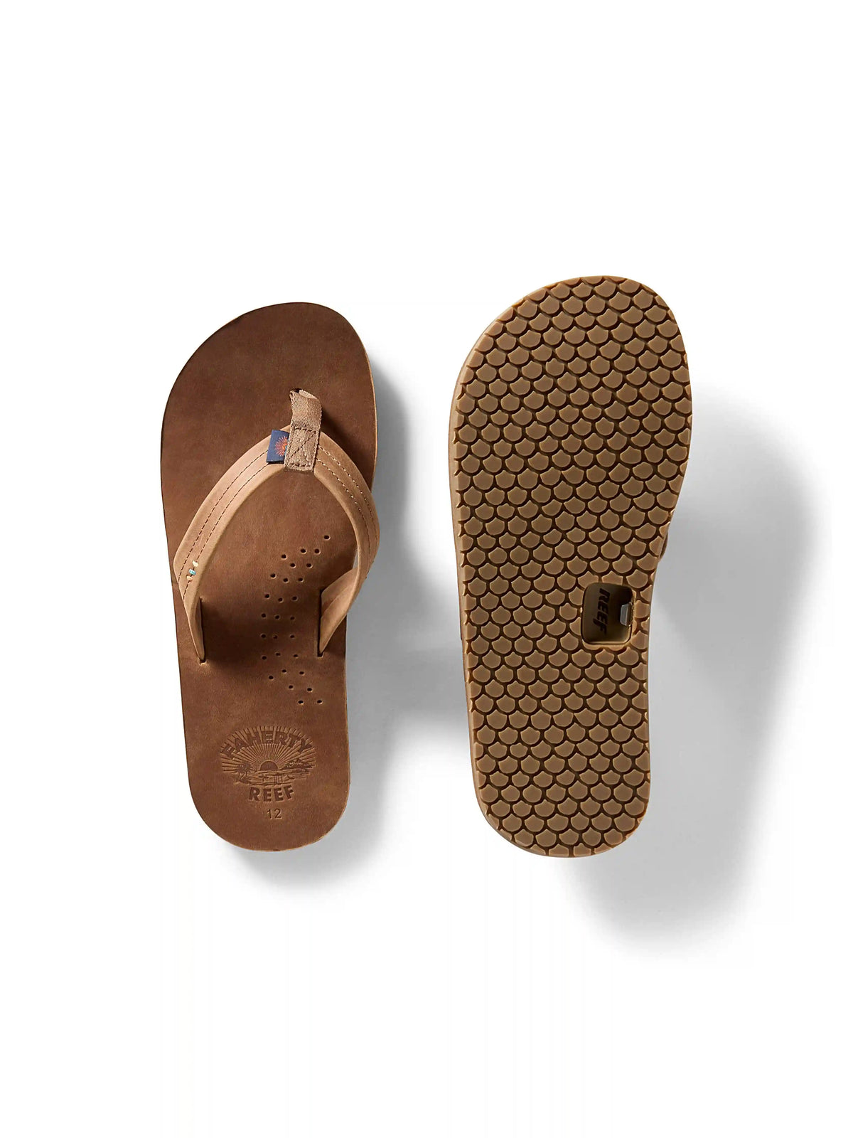 Faherty X Reef Draftsmen Flip Flop - Dark Brown