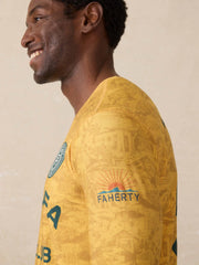 Surf Ghana Long-Sleeve Rash Guard - Beach House Gold