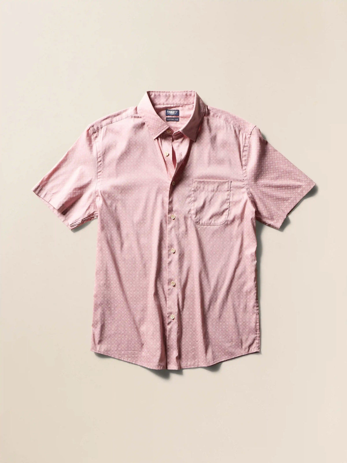 Short-Sleeve Movement™ Monterey Shirt - Mauve Blossom Geo