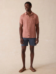 Short-Sleeve Palma Linen Shirt - Cedar Rose