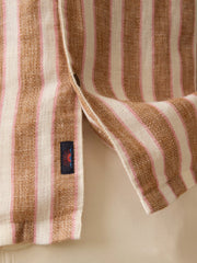 Short-Sleeve Palma Linen Camp Shirt - Sienna Valley Stripe