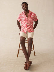 Surf Ghana Short-Sleeve Breeze Camp Shirt - Sankofa Tile Clay