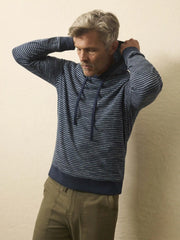 Sunwashed Organic Hoodie - Navy Stream Stripe