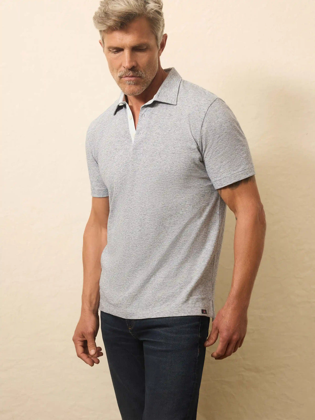 Sunwashed T-Shirt Polo - Ice Plunge Stripe
