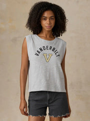 Vanderbilt University Sunwashed Organic Muscle Tank - Light Grey Heather