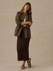 Miramar Linen Sweater Maxi Skirt - French Roast