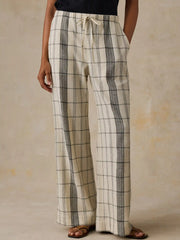 Textured Cotton Laidback Pant - Salt Stone