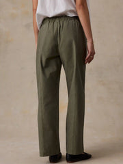 Cotton Twill Drawstring Pant - Olive